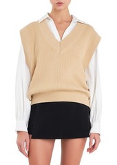 English Factory Throw On Sweater Vest