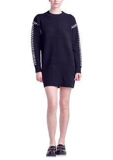 English Factory Whipstitch Long Sleeve Sweater Minidress