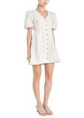 English Factory Women's Buttoned Short-Sleeve A-Line Mini Dress - Beige