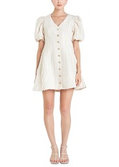 English Factory Women's Buttoned Short-Sleeve A-Line Mini Dress - Beige