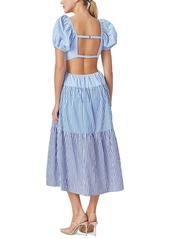 English Factory Women's Colorblocked Tiered Midi Dress - Blue