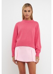 English Factory Women's Relaxed Fit Pink Sweater - Pink