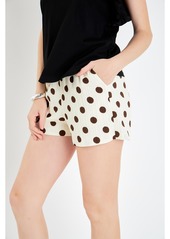 English Factory Women's Textured Dots Shorts - Ivory/brown