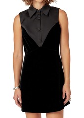 English Factory Women's Velvet Tuxedo Mini Dress - Black