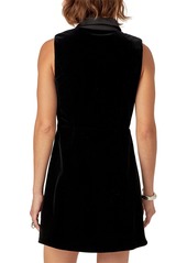 English Factory Women's Velvet Tuxedo Mini Dress - Black