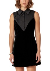 English Factory Women's Velvet Tuxedo Mini Dress - Black