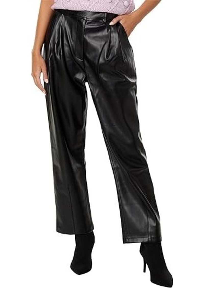 English Factory Faux Leather Pleated Trouser Pants