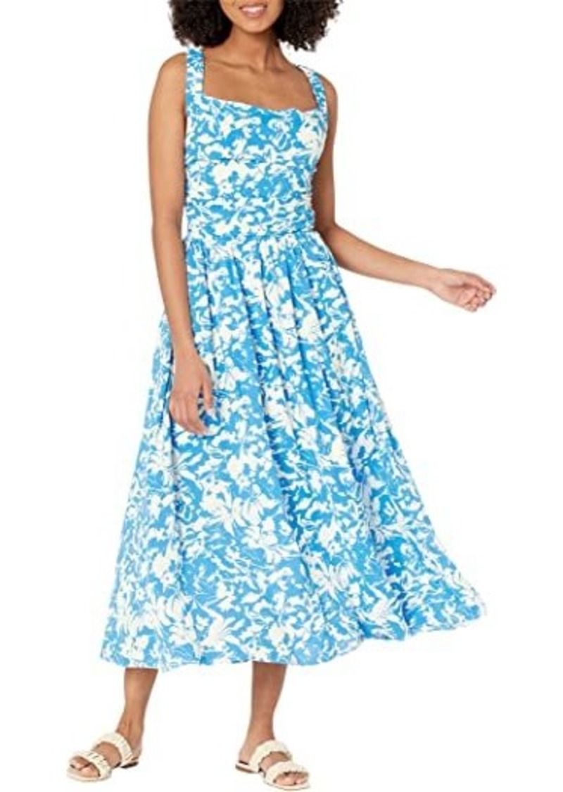 English Factory Floral Cross-Back Maxi Dress