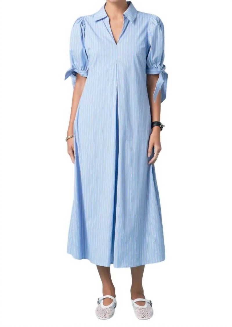 English Factory Godet Dress In Powder Blue