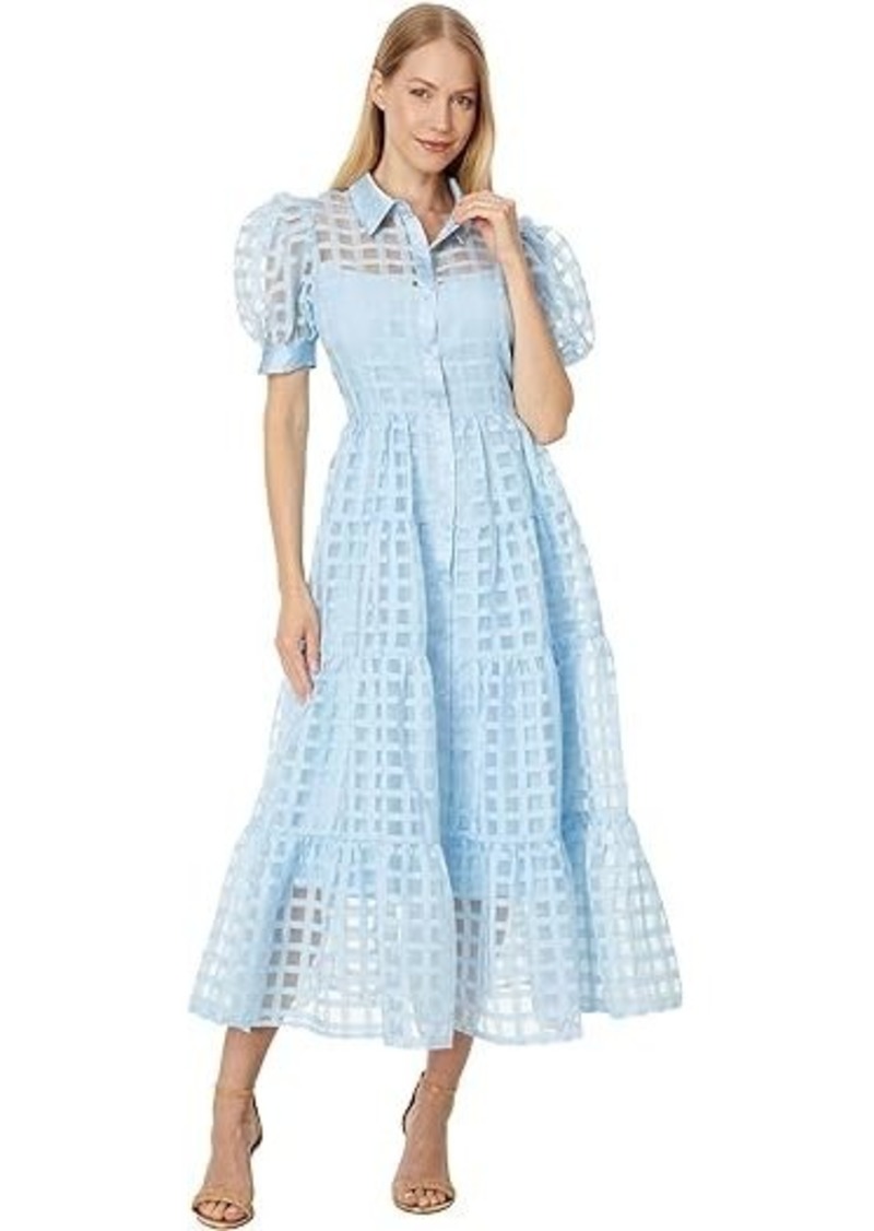 English Factory Gridded Organza Tiered Maxi Dress