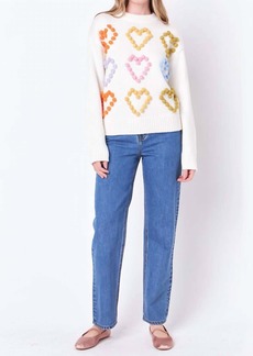 English Factory Hanna Sweater In Ivory Multi