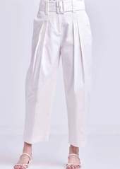 English Factory High Waist Belted Wide Leg Pants In Off White
