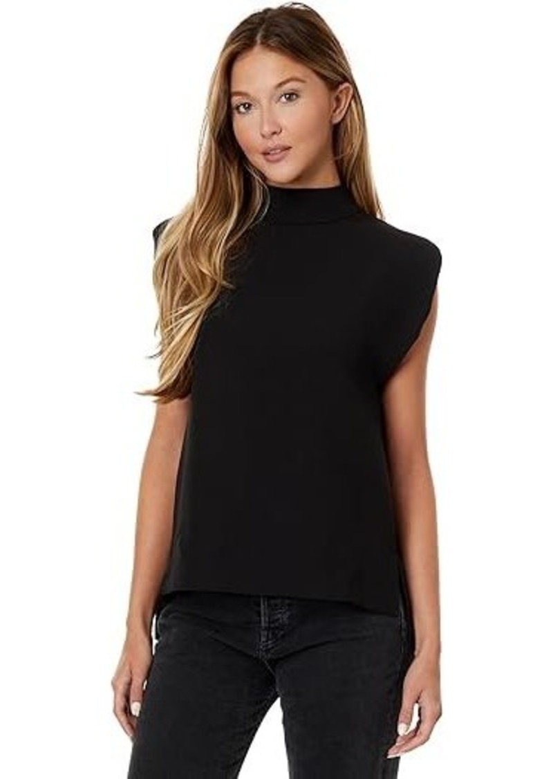 English Factory Mock Neck Shoulder Pad Top