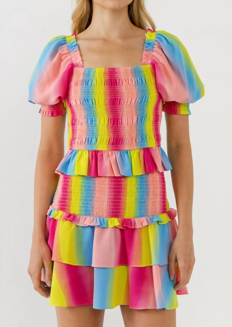 English Factory Ombre Stripe Top In Multi