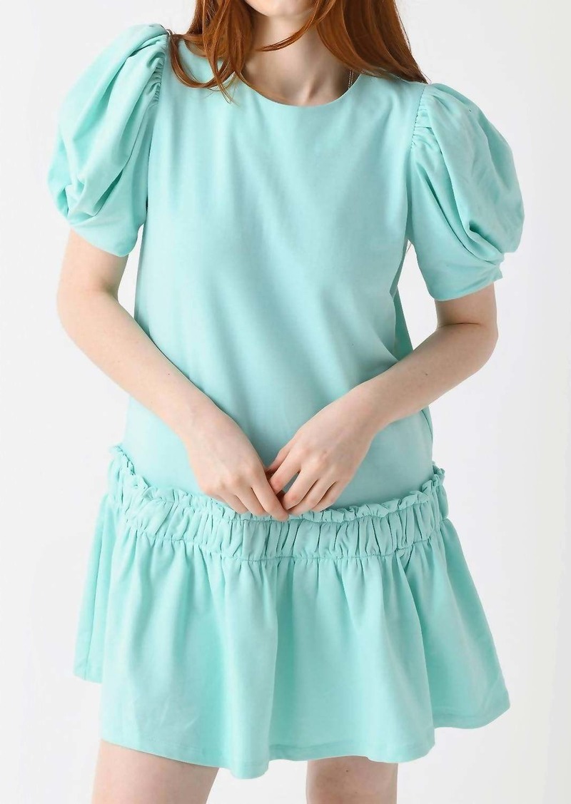 English Factory Puff Sleeve Mini Dress In Mint