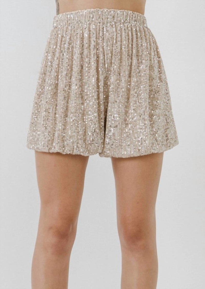 English Factory Sequin Shorts In Ivory