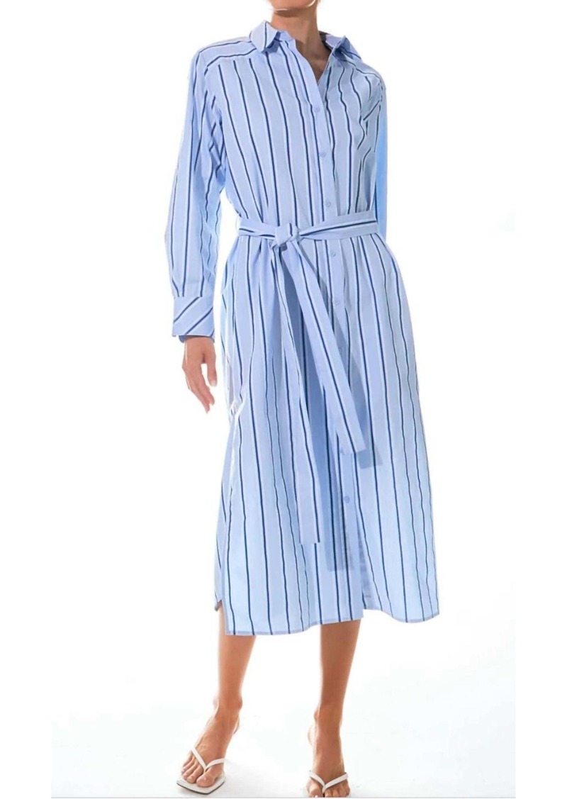 English Factory Shirt Dress In Powder Blue Maxi