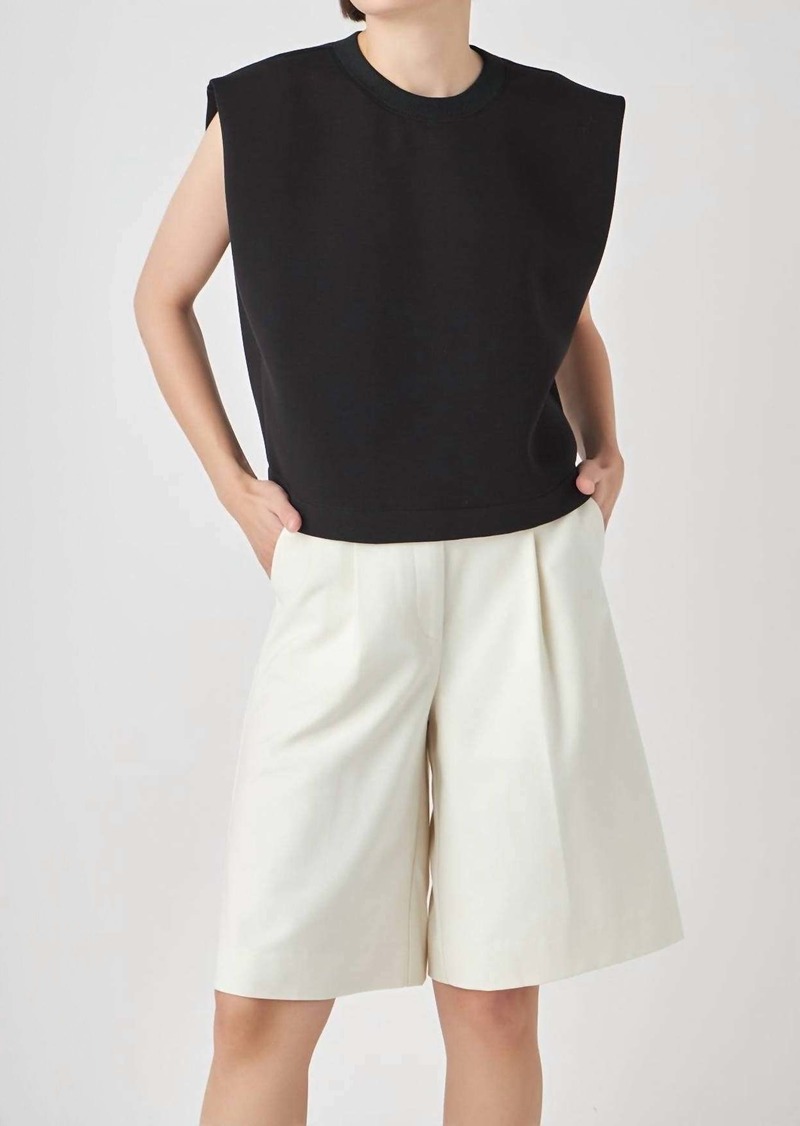 English Factory Soft Scuba Sleeveless Top In Black