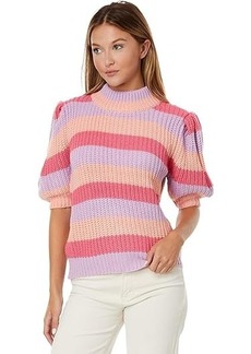 English Factory Stripe Mock Neck Sweater