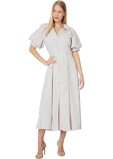 English Factory Stripe Shirt Midi Dress