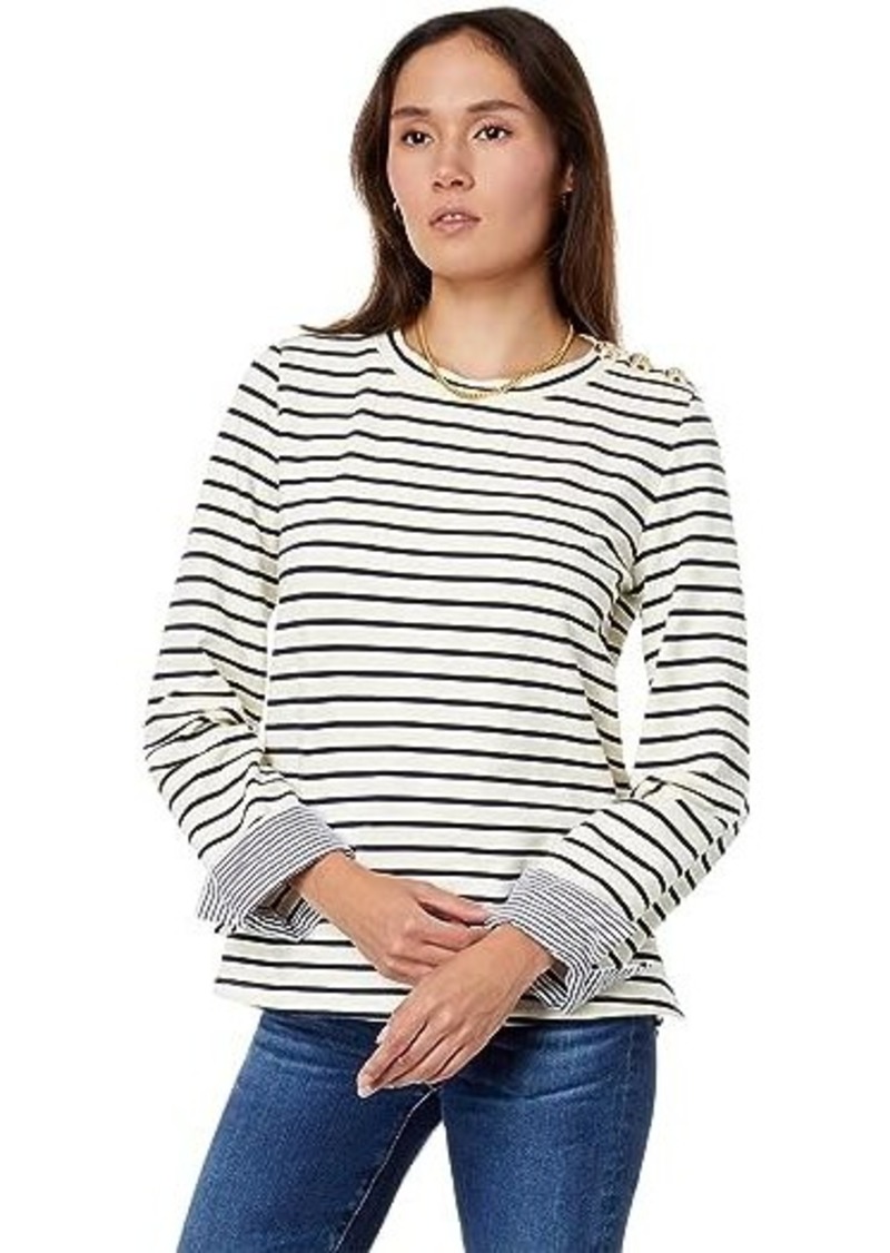 English Factory Striped Breton Tee with Fold-Over Combo Cuff