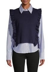 English Factory Striped Shirt & Knit Vest 2-Piece Combo