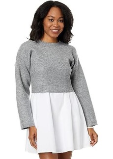 English Factory Sweater with Poplin Mini Dress