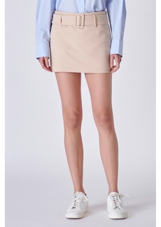 English Factory Women's Belted Low Waist Skirt - Beige