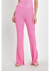English Factory Women's Crochet Knit Pants - Pink