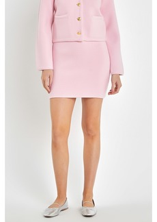 English Factory Women's Knit Mini Skirt - Pink