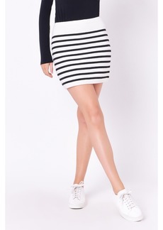 English Factory Women's Knit Striped Mini Skirt - Black/cream