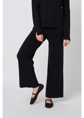English Factory Women's Knit Wide Pants - Black