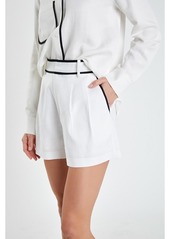 English Factory Women's Linen Binding Pointed Shorts - White
