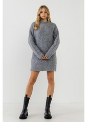 English Factory Women's Long-Sleeved Sweater Dress - Black