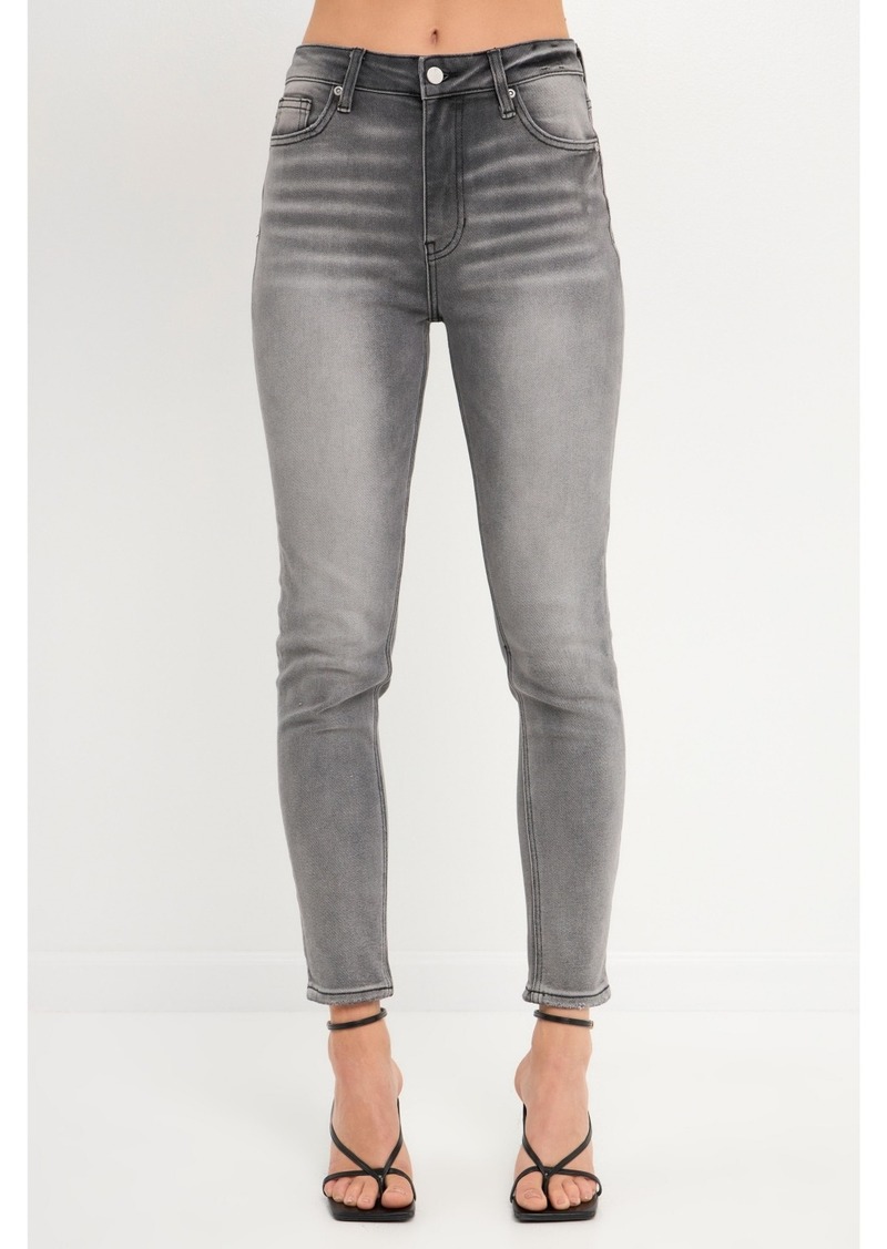 English Factory Women's Midi Rise Skinny Jeans - Grey