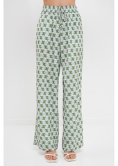 English Factory Women's Printed Long Pants - Green/purple