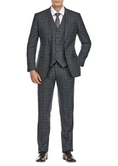 English Laundry 3-Piece Slim Fit Plaid Suit