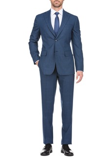 English Laundry 2-Piece Trim Fit Plaid Jacket & Pants Suit Set in Blue at Nordstrom Rack