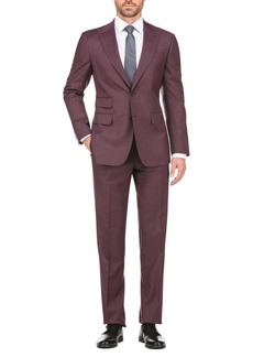 English Laundry 2-Piece Trim Fit Solid Jacket & Pants Suit Set in Burgundy at Nordstrom Rack