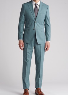 English Laundry Grid Trim Fit Wool Blend Two-Piece Suit in Green at Nordstrom Rack