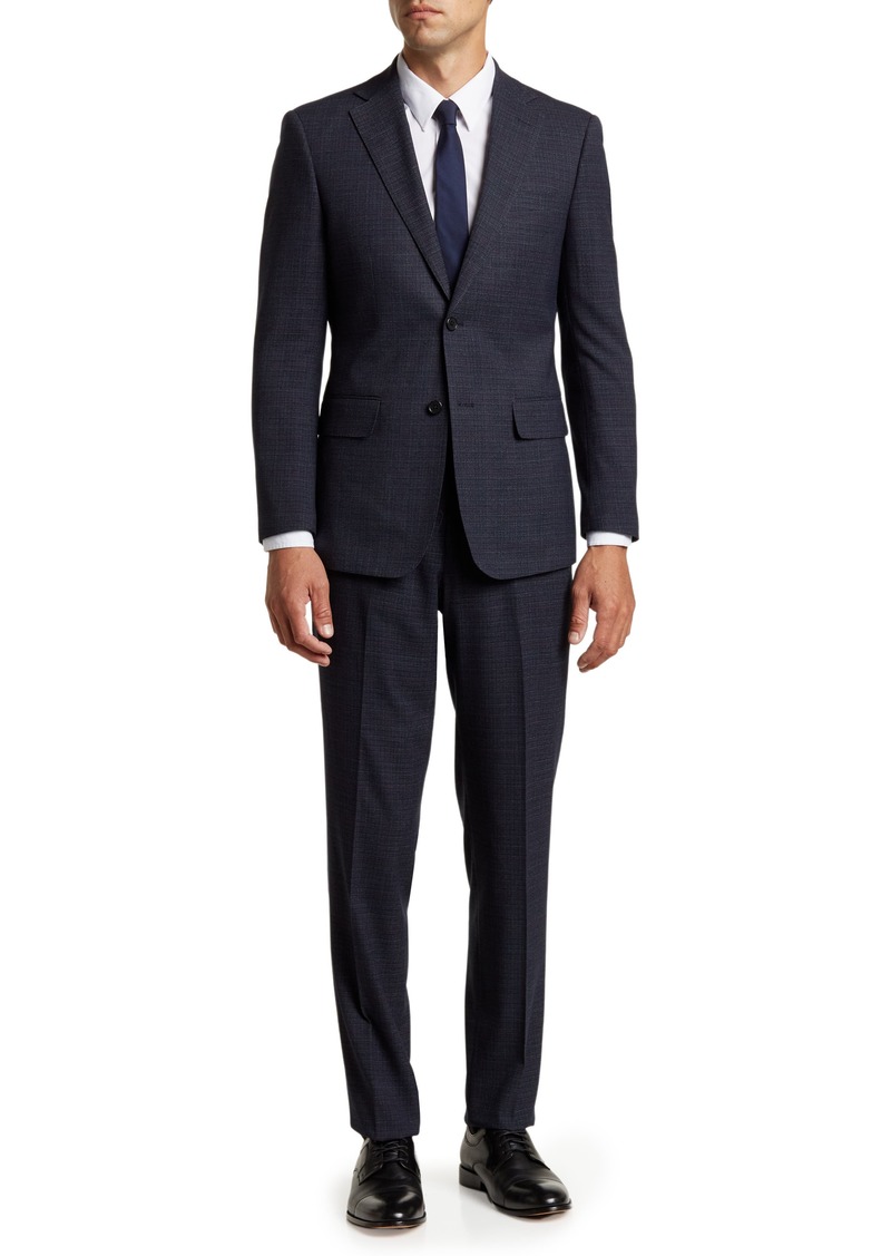 English Laundry Muted Plaid Two Button Notch Lapel Suit in Black at Nordstrom Rack