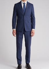 English Laundry Plaid Trim Fit Wool Blend Two-Piece Suit in Blue at Nordstrom Rack