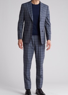 English Laundry Plaid Trim Fit Wool Blend Two-Piece Suit in Gray at Nordstrom Rack