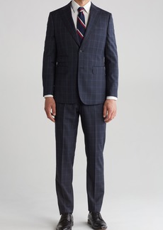 English Laundry Plaid Trim Fit Wool Blend Two-Piece Suit in Gray at Nordstrom Rack