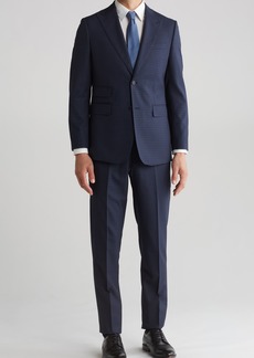 English Laundry Plaid Trim Fit Wool Blend Two-Piece Suit in Navy at Nordstrom Rack