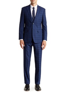 English Laundry Plaid Two Button Notch Lapel Suit in Blue at Nordstrom Rack