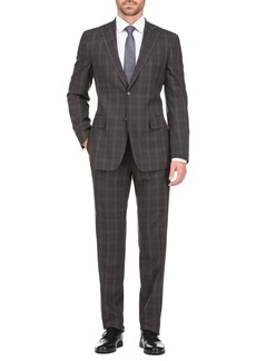English Laundry Plaid Two Button Notch Lapel Trim Fit Suit in Charcoal at Nordstrom Rack