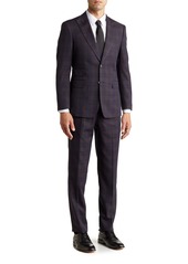 English Laundry Plaid Two Button Peak Lapel Suit in Blue at Nordstrom Rack