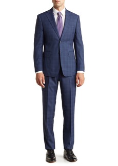 English Laundry Trim Fit Plaid Two-Button Suit in Blue at Nordstrom Rack