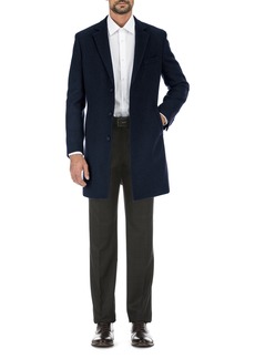 English Laundry Wool Blend 3-Button Three-Quarter Length Top Coat in Navy at Nordstrom Rack